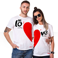 خرید پستی ست تی شرت مردانه و زنانه Love اصل